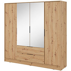 Фото Шафа для одягу Келлі / Kelly 4DL з дзеркалом Дуб Артизан