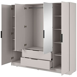 Фото Шафа для одягу Келлі / Kelly 4DL з дзеркалом Кашемір