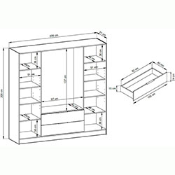 Фото Гардеробна Келлі / Kelly 4DRD з прозорими дверцятами Чорний