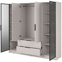 Фото Гардеробна Келлі / Kelly 4DRD з прозорими дверцятами Кашемір