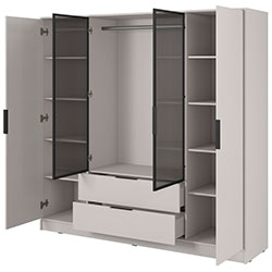 Фото Гардеробна Келлі / Kelly 4DRM з прозорими дверцятами та реєю Кашемір