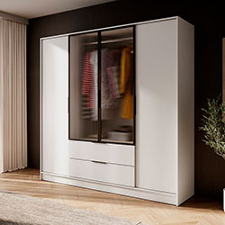 Фото Гардеробна Келлі / Kelly 4DRM з прозорими дверцятами та реєю Кашемір