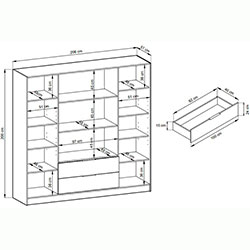 Фото Гардеробна Келлі / Kelly 4DRM з прозорими дверцятами та додатковими полицями Кашемір
