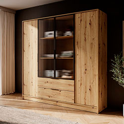 Фото Гардеробна Келлі / Kelly 4DRM з прозорими дверцятами та додатковими полицями Дуб Артизан
