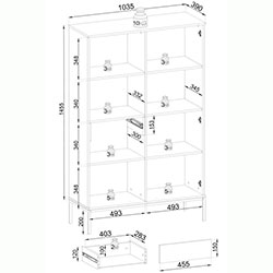 Фото Вітрина висока з підсвічуванням Сенто / Sento WTSZ104 2Д