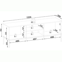 Фото Тумба під ТВ з підсвічуванням Сенто / Sento RTV154 3Д