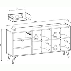 Фото Комод Форест / Forest KSZ158 2Д 3Ш Беж Пісочний + Ялиця Сканді