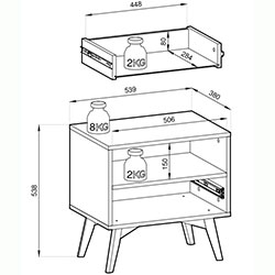 Фото Тумба приліжкова Форест / Forest S54 1Ш Евкаліпт + Ялиця Сканді