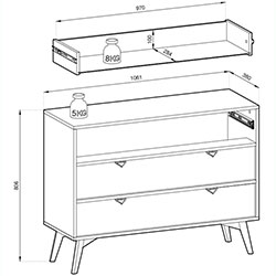 Фото Комод Форест / Forest KSZ106 3Ш Евкаліпт + Ялиця Сканді