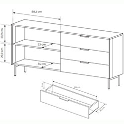 Фото Комод з підсвічуванням Лумі / Lumi 2D3S/181 2Д 3Ш Кашемір