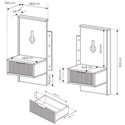 Фото Тумби приліжкові 2 шт Балтик / Baltic 1S/49 1Ш з підсвічуванням