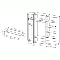 Фото Шафа для одягу 3Д / 3D 4D2S/230