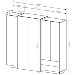 Фото Шафа для одягу 3Д / 3D 4D2S/230