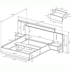 Фото Ліжко 3Д / 3D 160х200 з тумбами та підсвічуванням