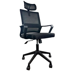 Крісло комп’ютерне з підлокітниками та підголовником OC-8330 Чорний