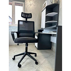 Фото Крісло комп’ютерне з підлокітниками та підголовником OC-8330 Чорний