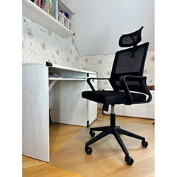 Фото Крісло комп’ютерне з підлокітниками та підголовником OC-8330 Чорний