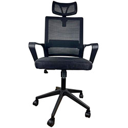 Фото Крісло комп’ютерне з підлокітниками та підголовником OC-8330 Чорний