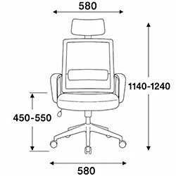 Фото Крісло комп’ютерне з підлокітниками та підголовником OC-8330 Чорний