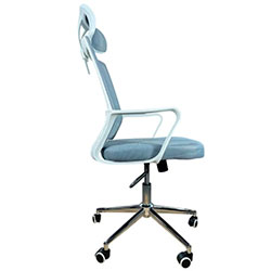 Фото Крісло комп’ютерне з підлокітниками та підголовником OC-8330W Cірий