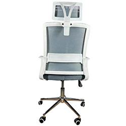 Фото Крісло комп’ютерне з підлокітниками та підголовником OC-8330W Cірий