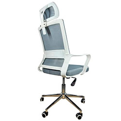 Фото Крісло комп’ютерне з підлокітниками та підголовником OC-8330W Cірий