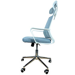 Фото Крісло комп’ютерне з підлокітниками та підголовником OC-8330W Cірий