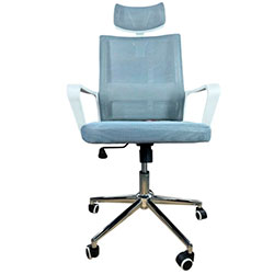 Фото Крісло комп’ютерне з підлокітниками та підголовником OC-8330W Cірий