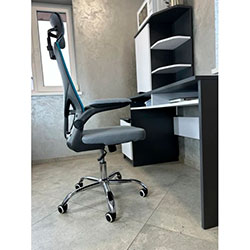 Фото Крісло комп’ютерне дитяче OC-8970M Сірий + Блакитний