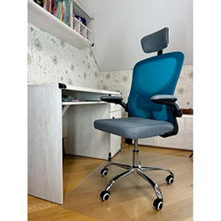 Фото Крісло комп’ютерне дитяче OC-8970M Сірий + Блакитний