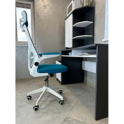 Фото Крісло обертове комп’ютерне дитяче OC-8970W Сірий + Блакитний