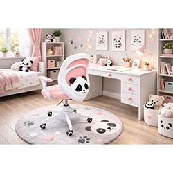 Фото Крісло поворотне дитяче з підставкою для ніг Kids Panda Pink
