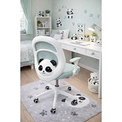 Фото Крісло поворотне дитяче з підставкою для ніг Kids Panda Green