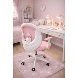 Фото Крісло поворотне дитяче з підставкою для ніг Kids Astronaut Pink