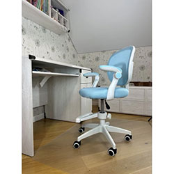 Фото Крісло поворотне дитяче з підставкою для ніг Kids Blue