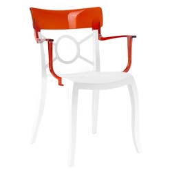 Крісло Opera-K Сидіння Біле 01 верх Прозоро-Червоний 29