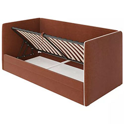 Фото Кутове ліжко Luno / Луно 90x190 з підйомним механізмом Задня стінка у тканині