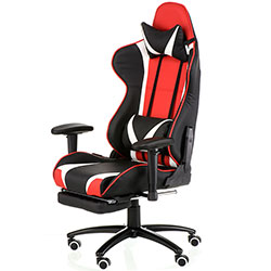 Крісло Extreme Race Black Red White with Footrest