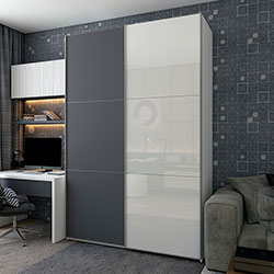 Фото Шафа купе G-Caiser 1 ДСП 1 скло 3 частини 180х60х240 Білий