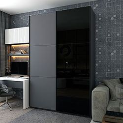 Фото Шафа купе G-Caiser 1 ДСП 1 скло 3 частини 180х60х240 Графіт
