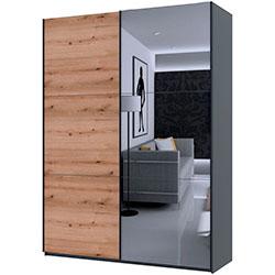 Шафа купе G-Caiser 1 ДСП 1 дзеркало 3 частини 180х60х240 Графіт