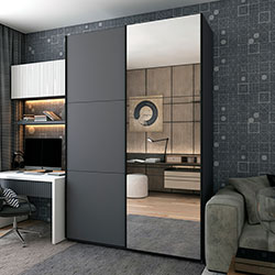 Фото Шафа купе G-Caiser 1 ДСП 1 дзеркало 3 частини 180х60х240 Графіт