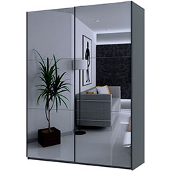 Шафа купе G-Caiser 2 Дзеркала 3 частини 180х60х240 Графіт