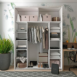 Фото Шафа купе G-Caiser 2 Дзеркала 3 частини 180х60х240 Білий