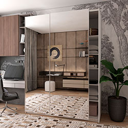 Фото Шафа купе G-Caiser 2 Дзеркала 3 частини 180х60х240 Білий