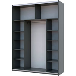 Фото Шафа купе G-Caiser 2 Скла 3 частини 180х60х240 Графіт