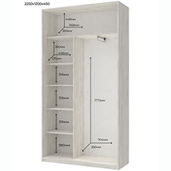 Фото Шафа купе Сіті Лайт 1 ДСП 1 Дзеркало 120х45х225