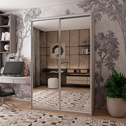 Фото Шафа купе Сіті Лайт 2 Дзеркала 150х60х225