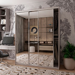 Фото Шафа купе Сіті Лайт 3 Дзеркала 180х60х225