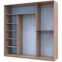 Фото Шафа купе Сіті Лайт 1 ДСП 2 Дзеркала 225х60х225